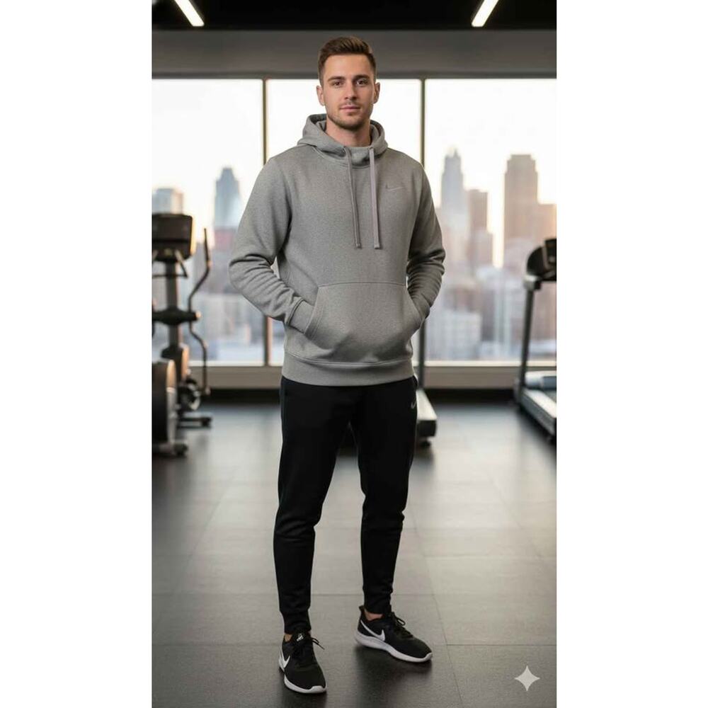 Nike Therma-FIT Gray Athletic Performance‎ Fleece Training Hoodie Large